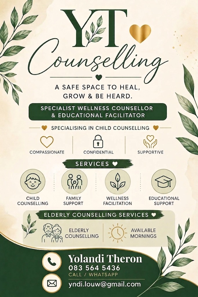 YT Counselling services and elderly counselling flyer